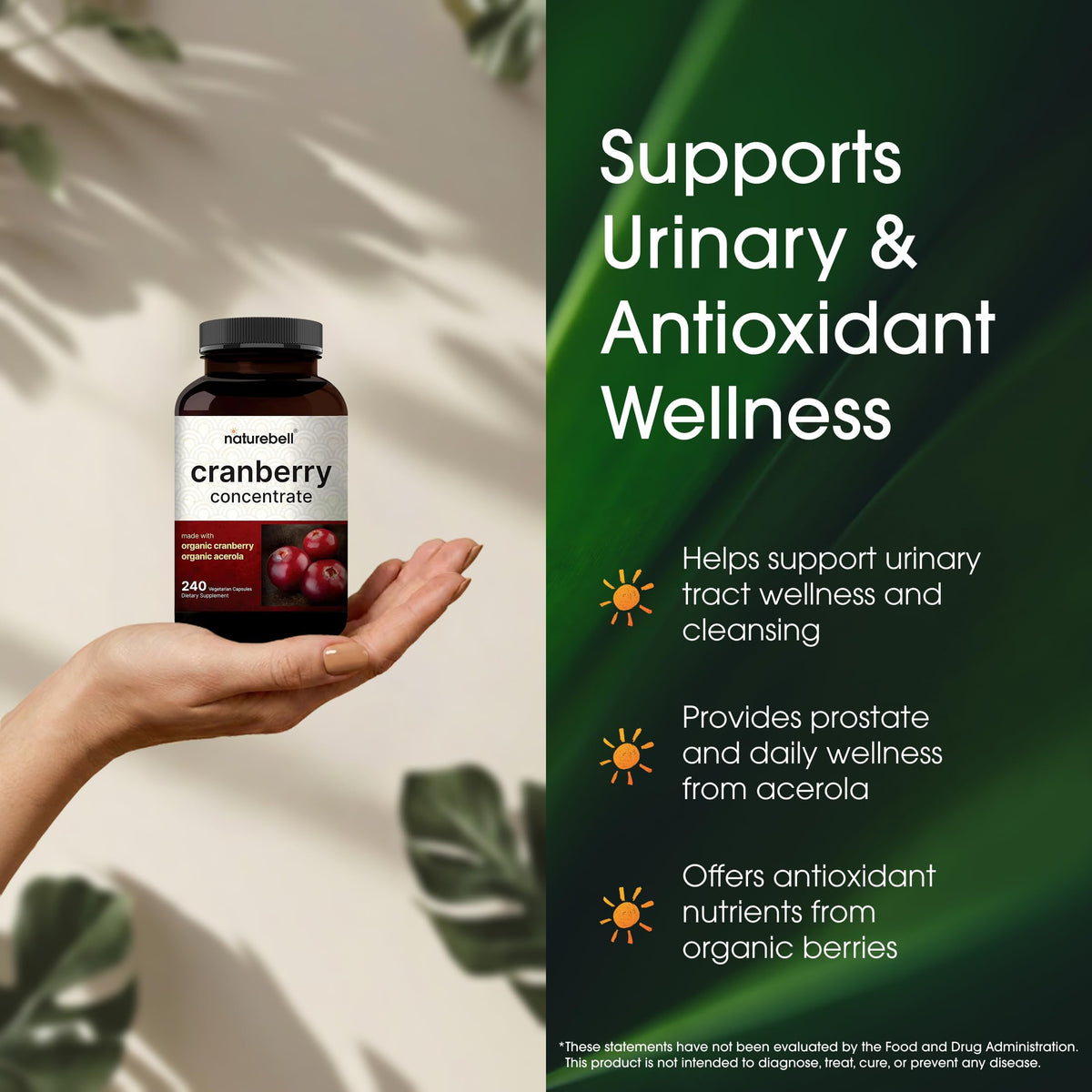 NatureBell organic cranberry concentrate antioxidant supplement packaging