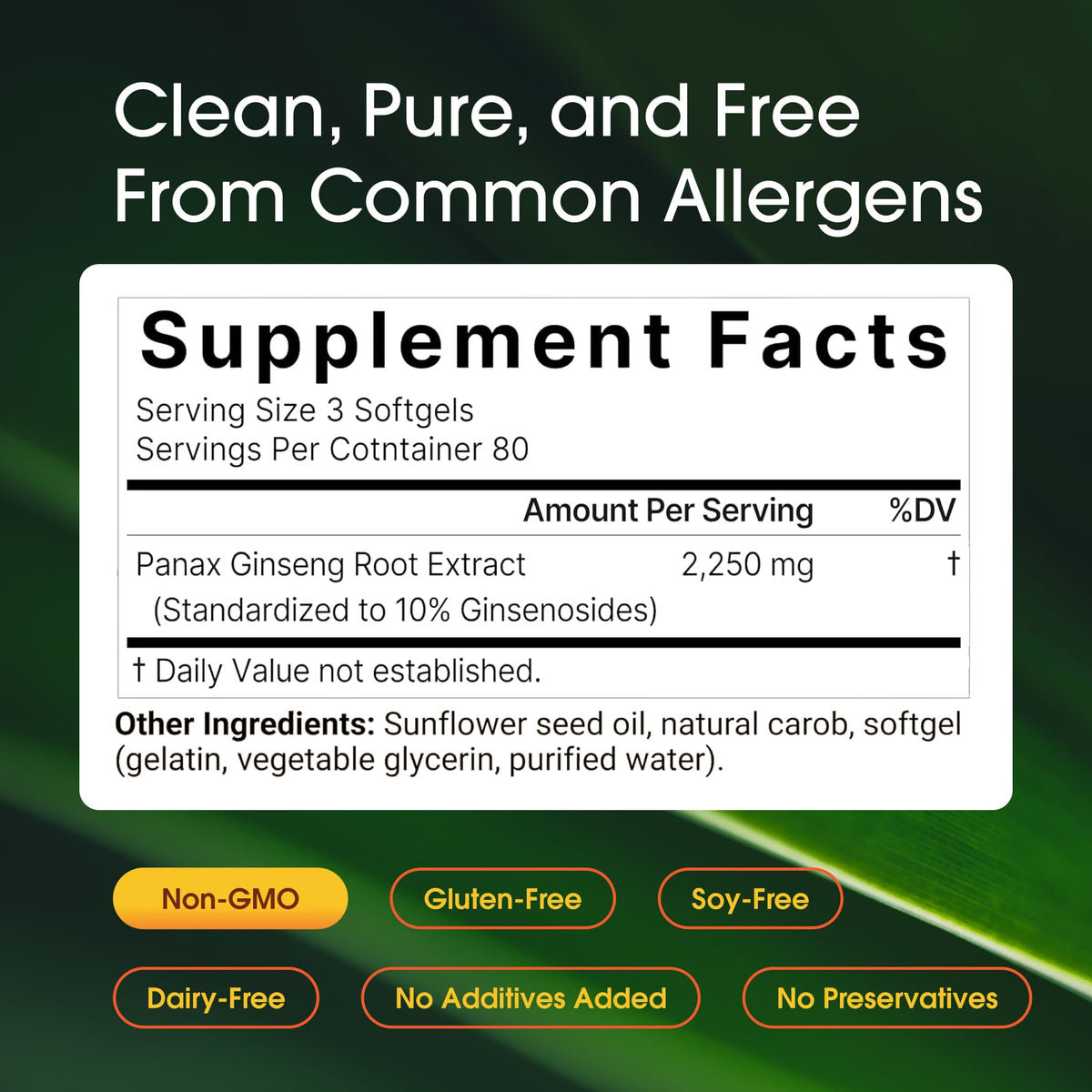 Six-year-old Korean red ginseng root extract softgels