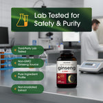 Close up of NatureBell Panax Ginseng supplement facts