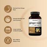 NatureBell Ginger Softgels with coconut medium chain triglycerides oil ingredients panel view