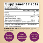 NatureBell 1300mg evening primrose oil mini softgels supplement label facts