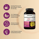 Cold pressed evening primrose oil capsules for menopause hot flash relief