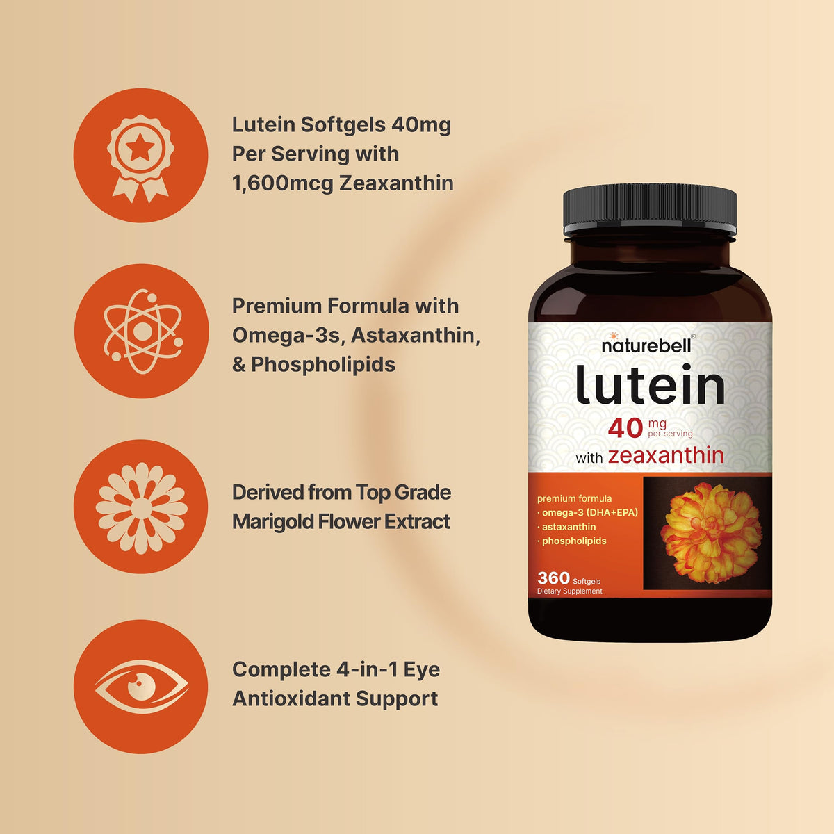 Premium marigold extract eye vitamins for screen time blue light protection