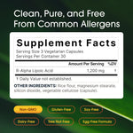 NatureBell high potency antioxidant capsules for cellular energy and nerve support benefit icons