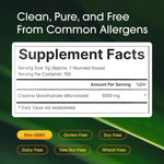 NatureBell Micronized Creatine Monohydrate unflavored supplement facts
