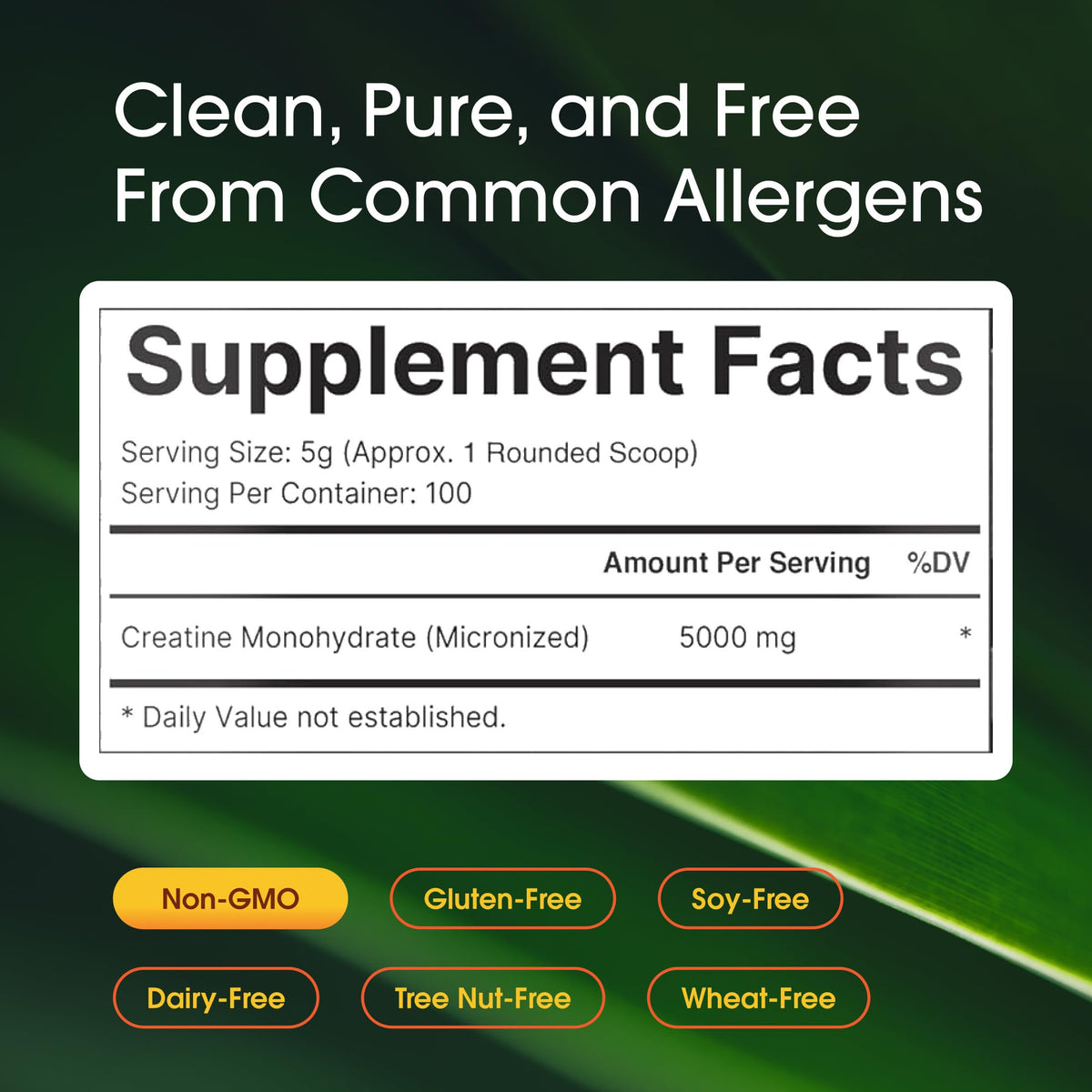 NatureBell Micronized Creatine Monohydrate unflavored supplement facts