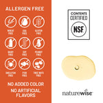 Premium authentic NatureWise Vitamin E softgels container highlighting skin and heart health benefits.