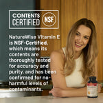 NatureWise Vitamin E imported skincare and immune defense supplement softgel capsule visual demonstration.