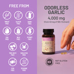 Gluten free and halal gelatin certified garlic extract softgels packaging close up