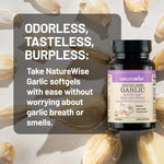 NatureWise heart wellness garlic supplement bottle demonstrating premium clean ingredients