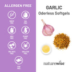 Premium USA imported garlic bulb extract softgels packaging clear cap.