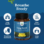 Top view of Natures Craft 120 count lung detox supplement bottle