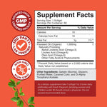Supplement facts panel on the back of Nature's Craft cold pressed flaxseed oil packaging
