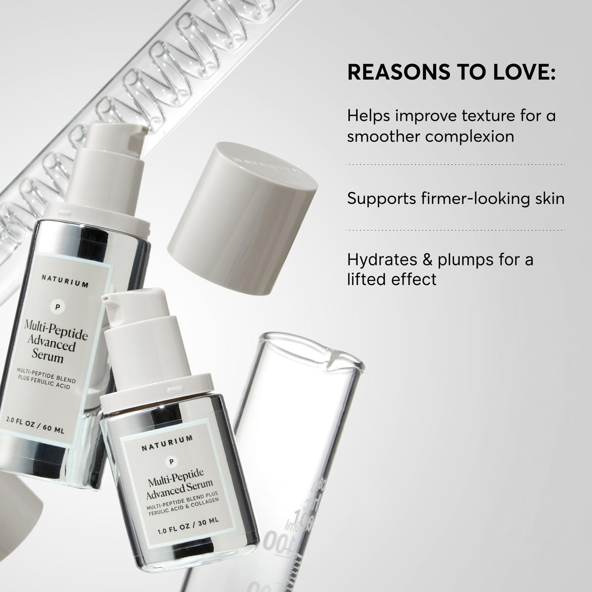 Naturium Multi-Peptide Advanced Serum texture showing clean lightweight liquid droplet