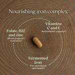 Non-constipating whole food iron supplement for blood health support