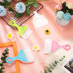 Chengu tiny whisk broom and nested dustpan in pink green and light blue colors