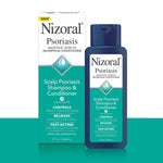 Back label of Nizoral Psoriasis Shampoo and Conditioner showing ingredients