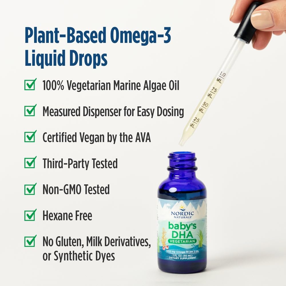 Nordic Naturals Baby's DHA Vegetarian Drops premium microalgae oil base for infant health