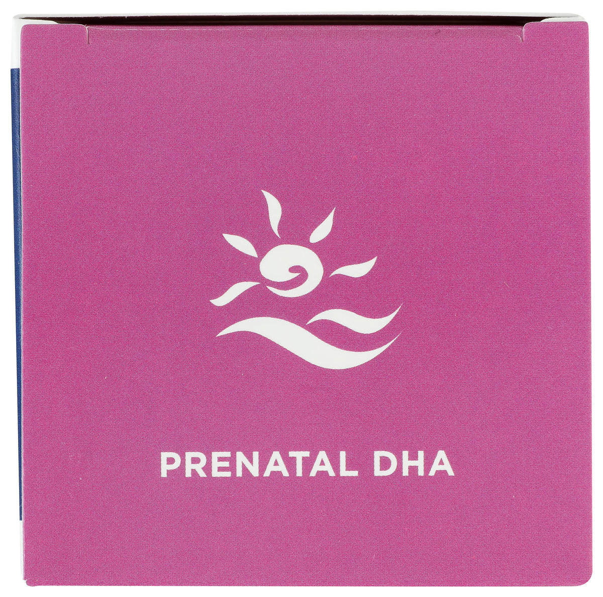 Nordic Naturals unflavored prenatal docosahexaenoic acid softgels container standing upright on a clean surface.