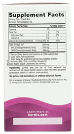 Packaging graphics of Nordic Naturals prenatal formula showcasing the American Pregnancy Association official recognition seal.