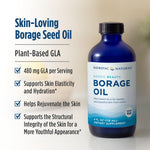 Side profile of Nordic Naturals skin and joint support liquid supplement bottle.