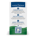 Authentic Nordic Naturals heart health supplement bottle with a clear lemon flavor identifier.