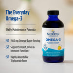 Nordic Naturals authentic USA imported omega-3 dietary supplement showing the 16 fluid ounce packaging details