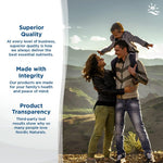 Back label of Nordic Naturals Omega 3 liquid showing the dosage guidelines and triglyceride form benefit