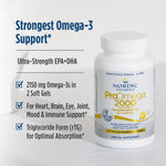 Back label of Nordic Naturals ProOmega 2000 fish oil detailing the EPA and DHA ingredient distribution.