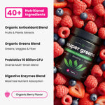 NutraChamps Super Greens powder texture and natural berry color