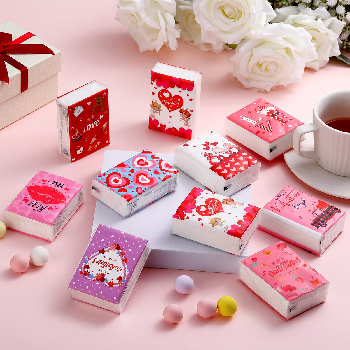 Jetec romantic style paper handkerchiefs collection for party supplies and guest favors