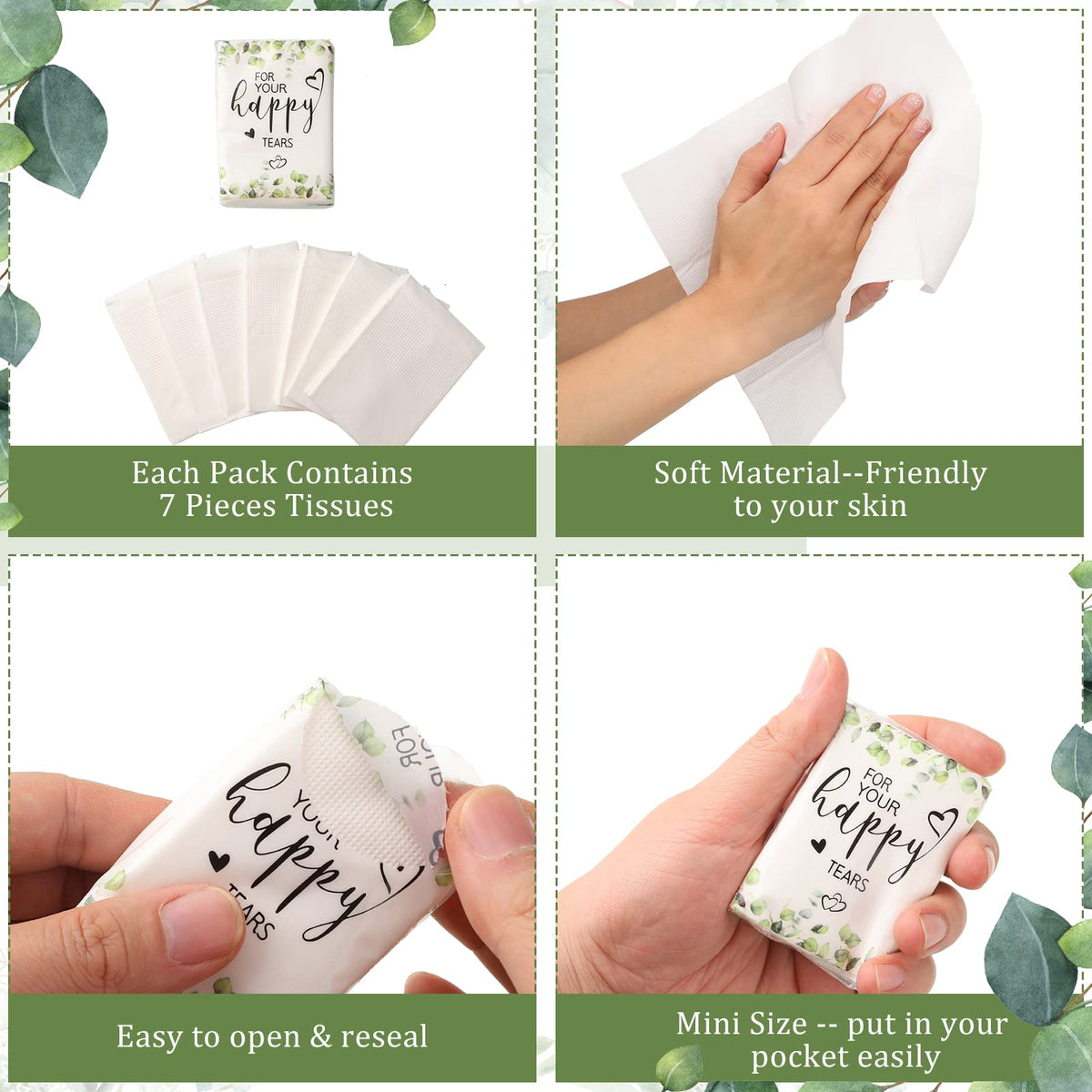 Sinmoe mini travel size tissues bulk fifty pack set for marriage ceremonies.