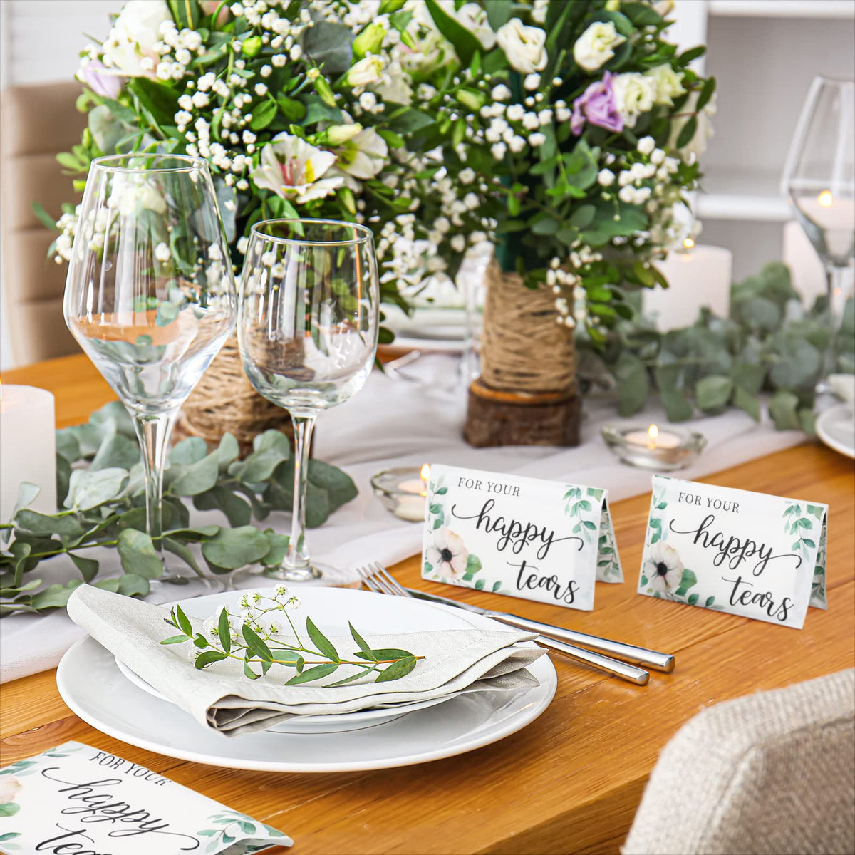 Compact travel size facial tissue packs for emotional wedding moments