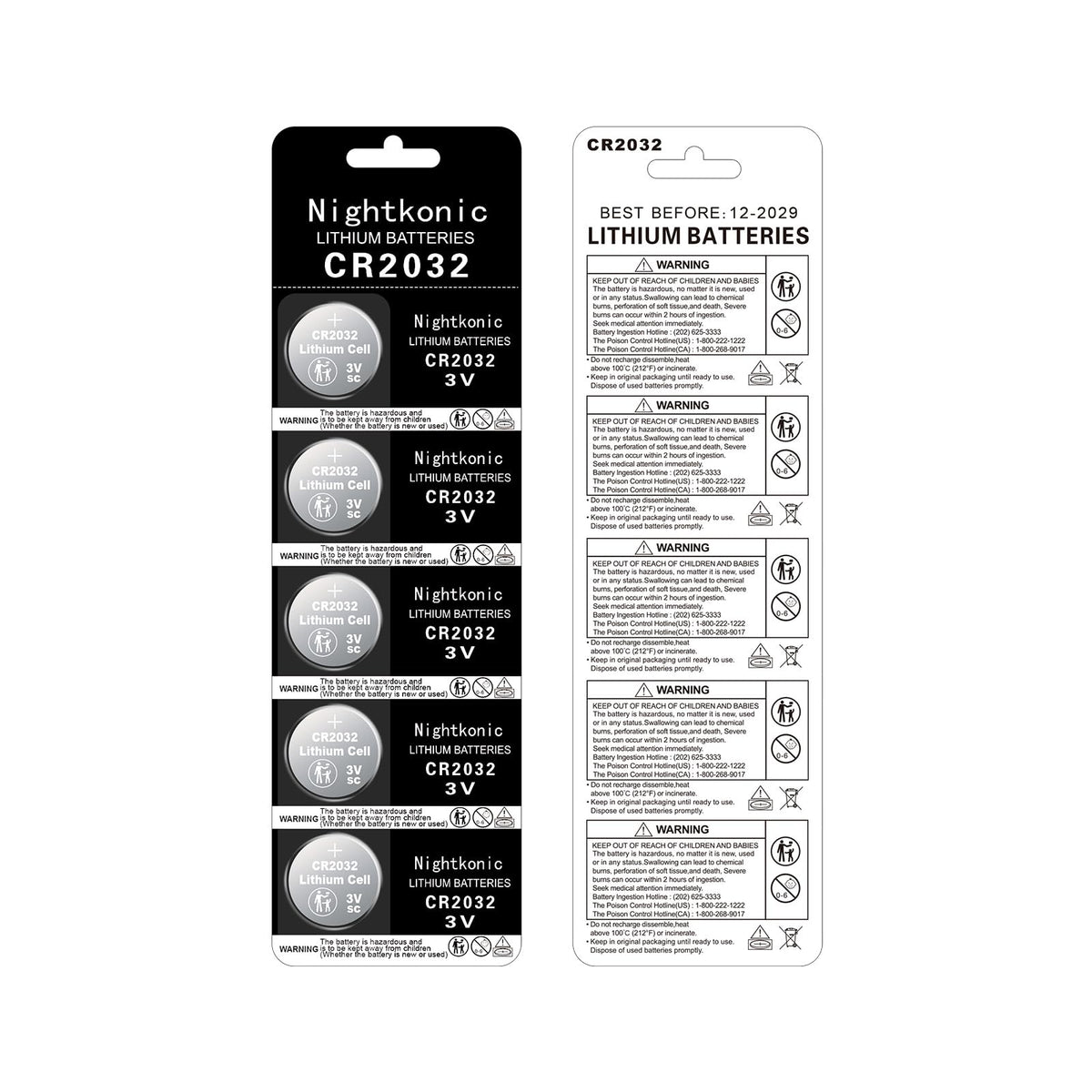 Nightkonic 3V coin cell battery individual unit close up