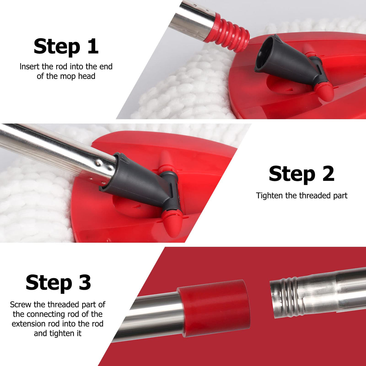 Side view of the rust resistant red replacement handle showcasing the premium modular build quality