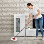 Qulable four section cleaning stick illustrating quick assembly process for home floor maintenance