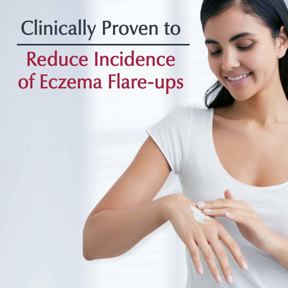 Back label of Eucerin Eczema Relief showing active ingredients and directions for use.