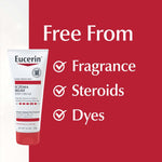 Eucerin body moisturizer for eczema prone skin side angle view.