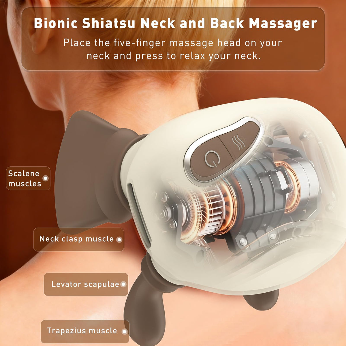 Lideeya 4D Wireless Neck Shoulder Massager wireless portable design