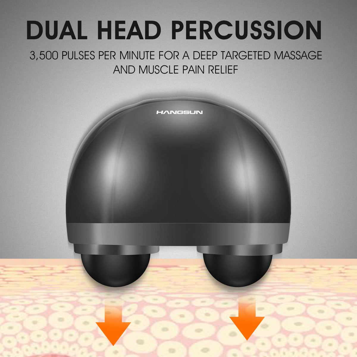 Hangsun electric body massager displaying three sets of interchangeable nodes.