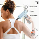 Sharper Image deep tissue massager stored inside its premium grey compact zipper carrying case