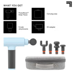 Sharper Image muscle relief massage gun showing the round ball head attachment inserted