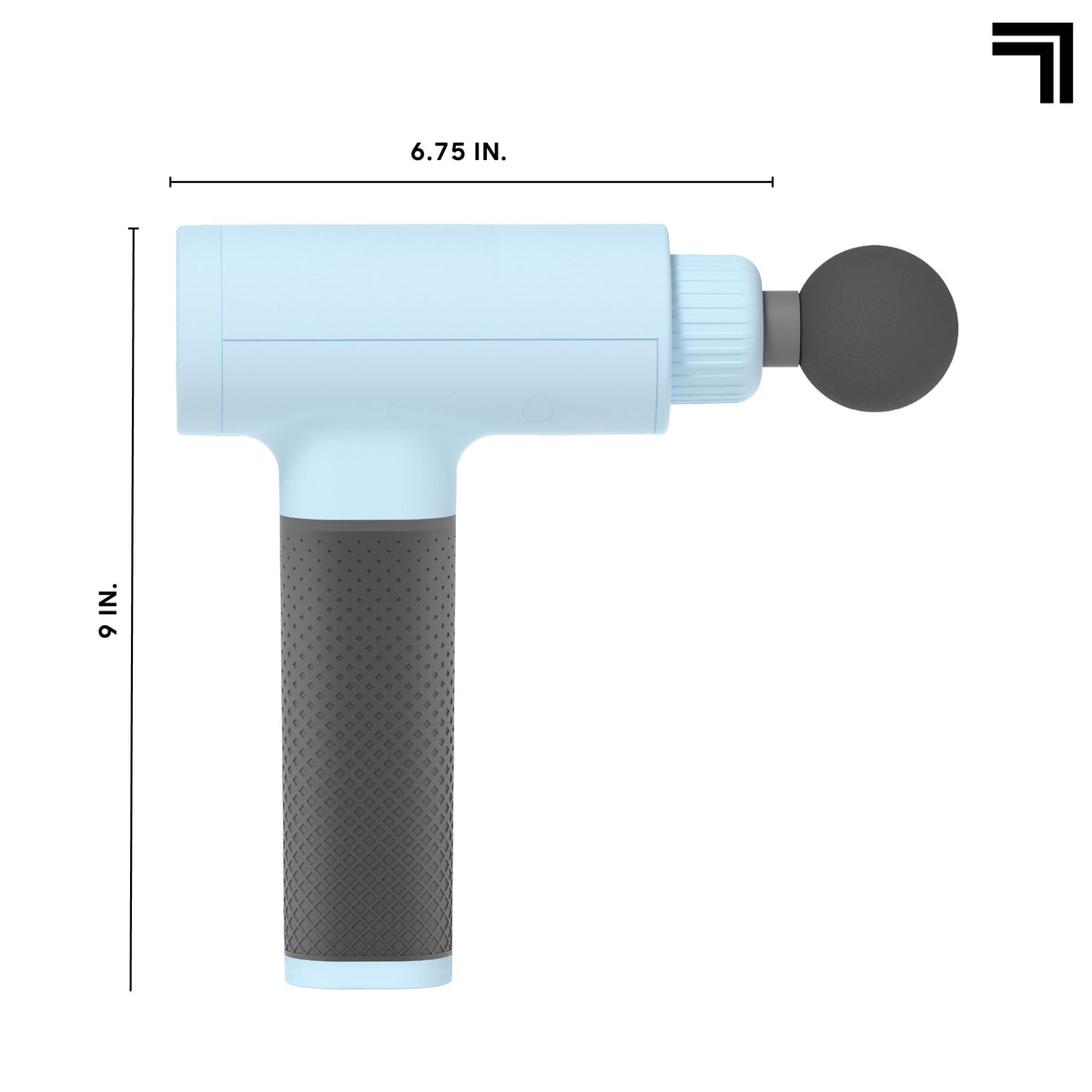 Rechargeable percussion massager by Sharper Image highlighting the modern oval handle shape