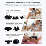 MEGAWISE electric neck and back massager with all seven interchangeable plastic and silicone nodes arranged neatly