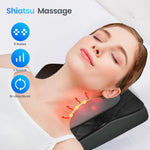 CuPiLo electric deep tissue massager being used on the lower back area of an office chair.