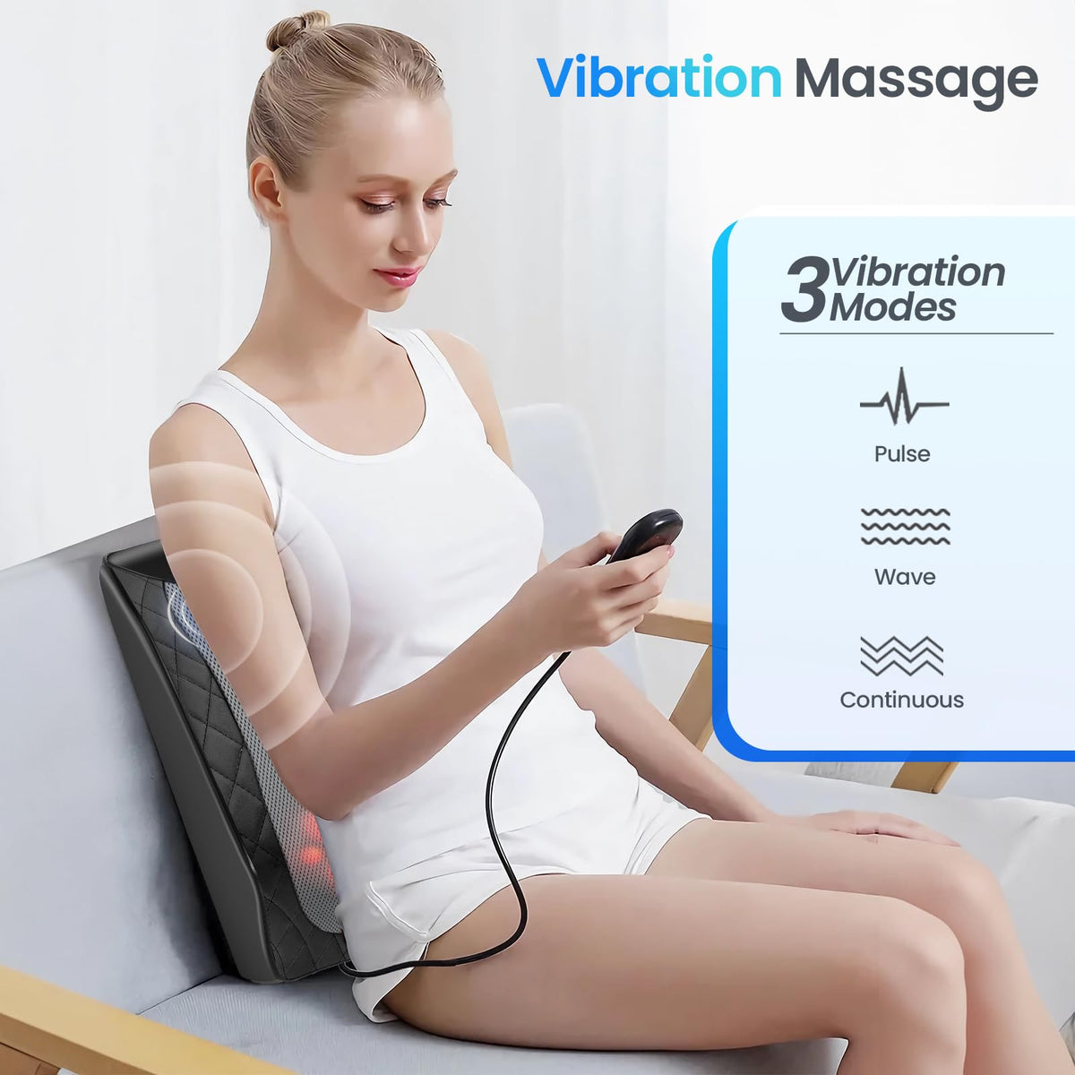 Side profile view of the premium plush skin-friendly material surrounding the body massager.