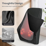 CuPiLo portable heating massage pillow applied to the calf muscles for lower leg recovery.