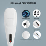 MEGAWISE back massager angled side view illustrating the contoured comfortable handle grip.