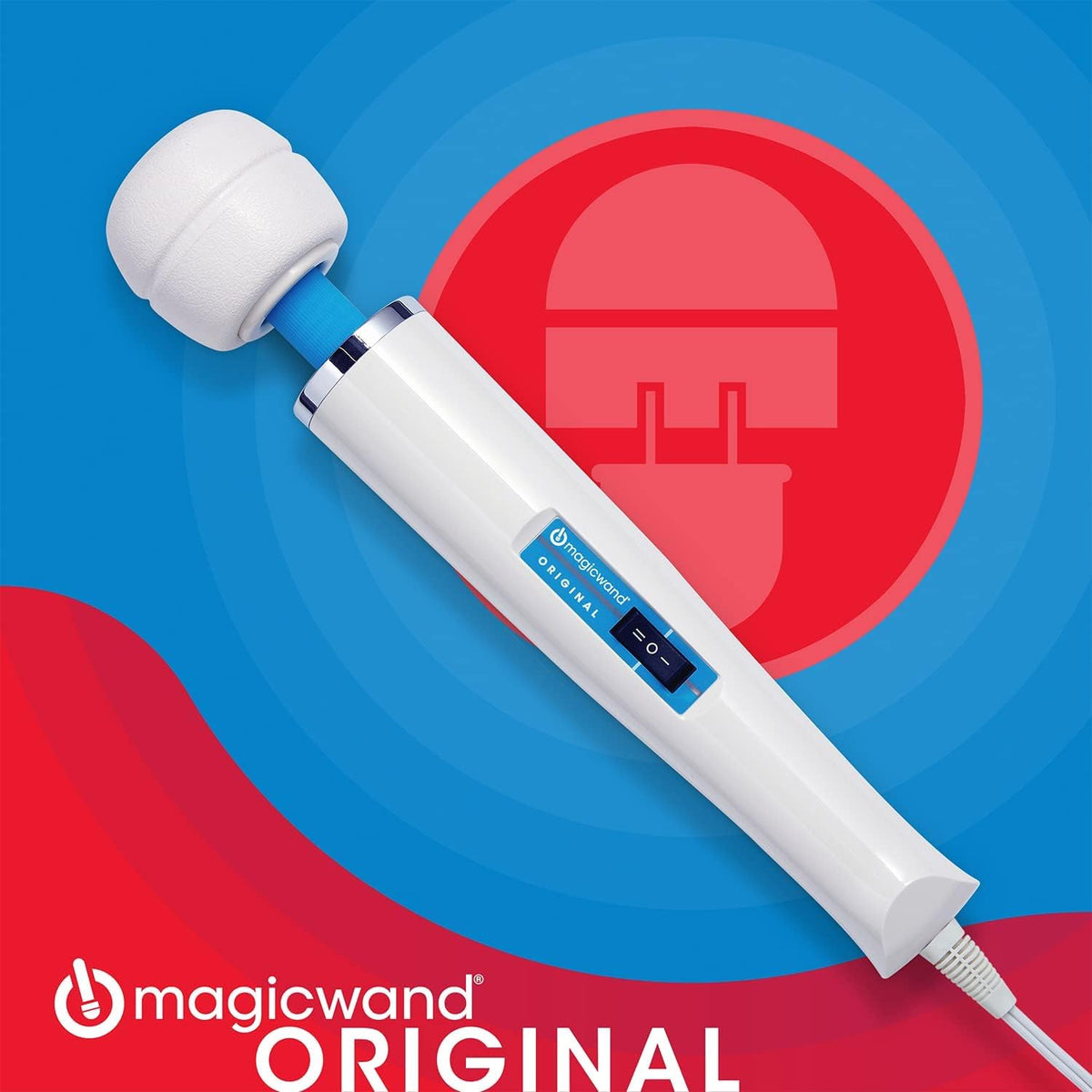Magic Wand Original corded body massager with the free IntiMD pin point attachment accessory.