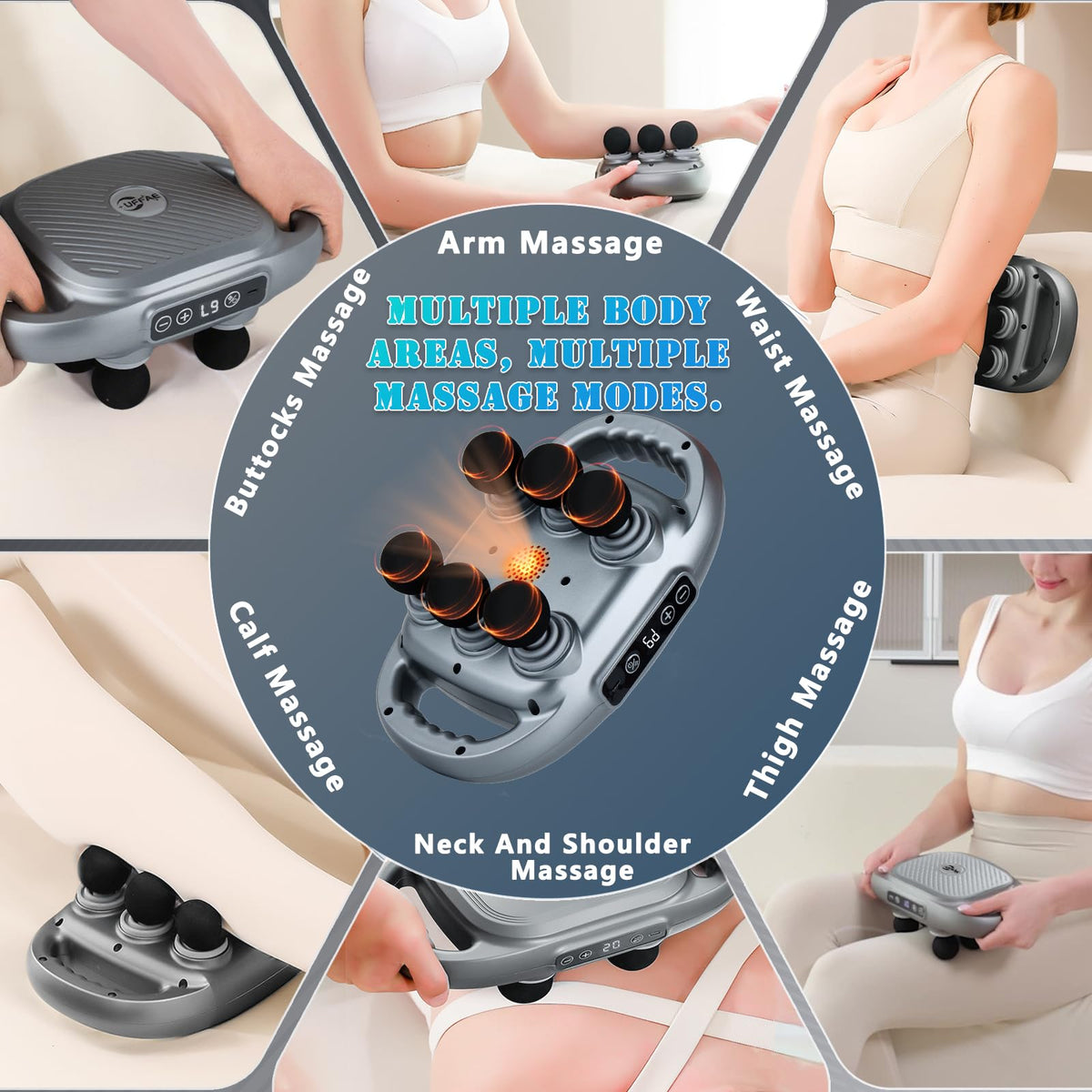 UFFAE deep tissue muscle massager showing the high quality premium construction materials up close